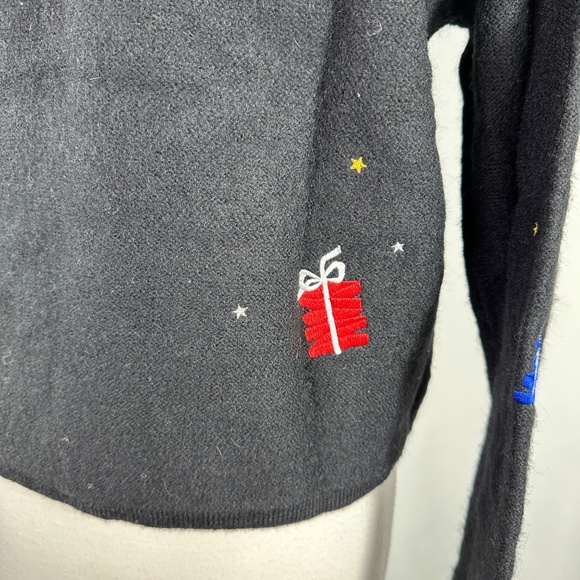 New Karen Scott Sport Boiled Wool Christmas Holiday Cardigan Knit Sz Petite L - Picture 10 of 15